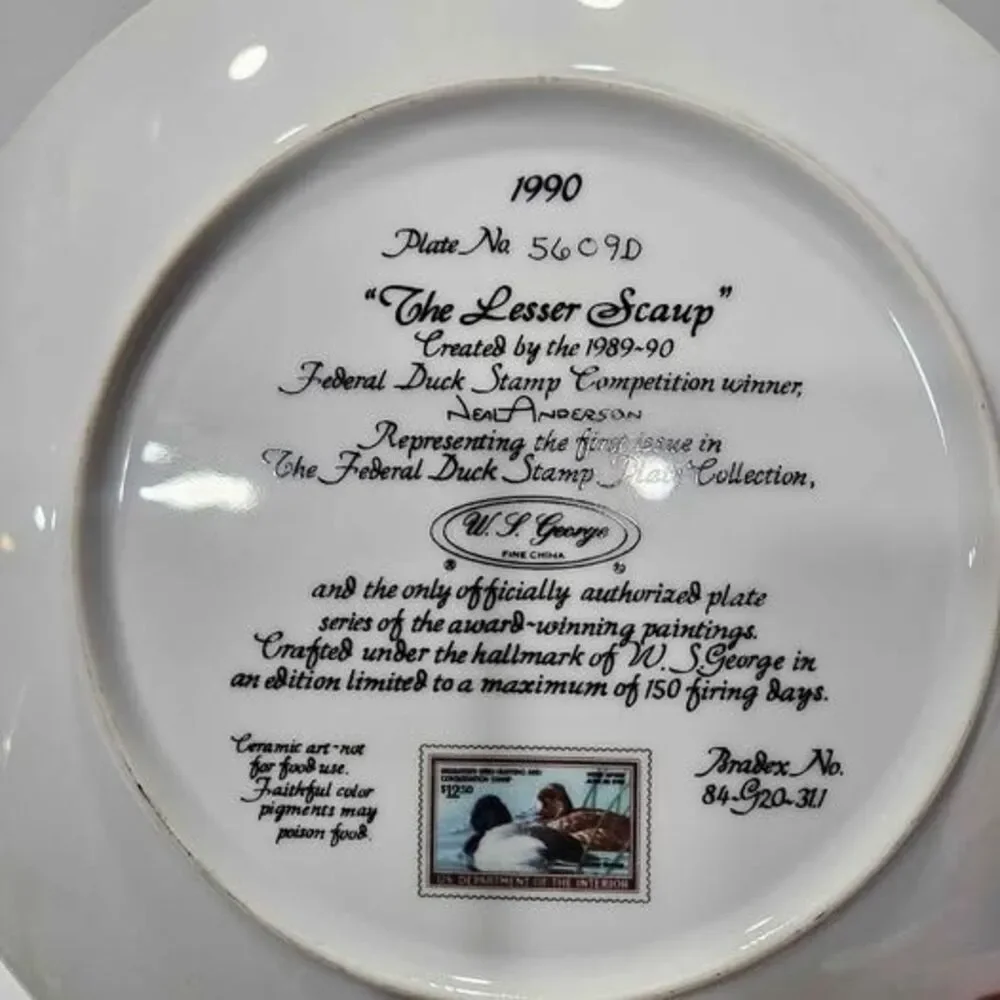 W.S. George 'The Lesser Scaup' Collector Plate by Neal Anderson